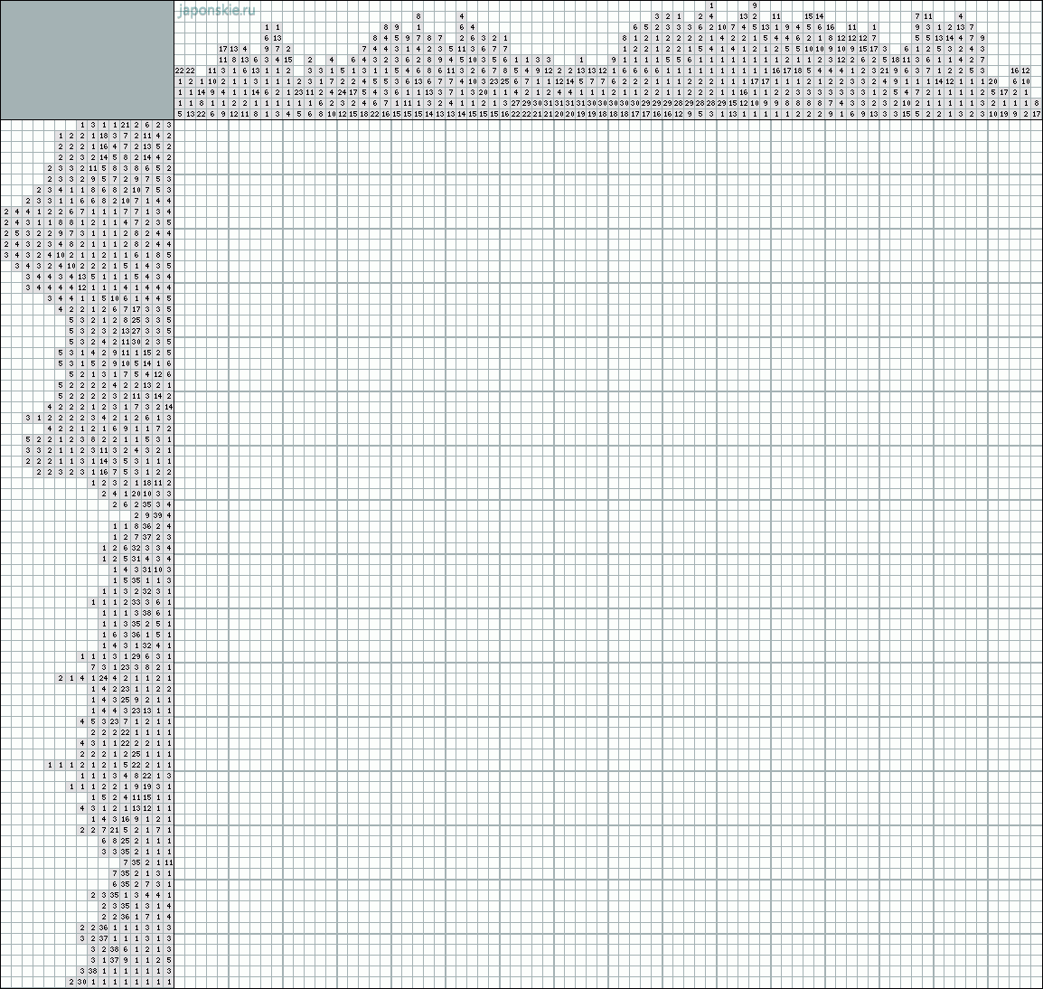 Решить японский кроссворд по фото