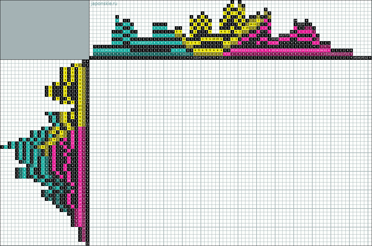 Рисовать цветные японские кроссворды